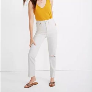 Madewell The Mom Jean Ripped Edition Tile White 26